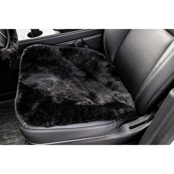 Natural Automotive Classic Sheepskin Chair Pad | 1-Piece | Black - Picture 3 of 6
